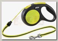 Рулетка для животных Flexi Neon New Classic М (до 20 кг) трос, 5 м