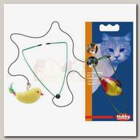 Игрушка для кошек NOBBY ПТИЧКА НА РЕЗИНКЕ, 8 см