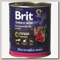 Консервы для собак Brit Premium by Nature Сердце и печень