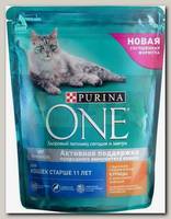 Сухой корм для кошек старше 11 лет Purina One с курицей и цельными злаками